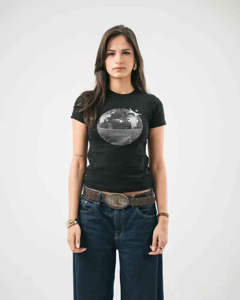 Yonyo- Mirror Ball Baby Tee